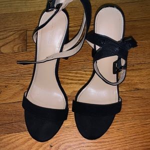 Express black chunky heel